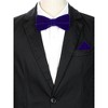 INSPIRE CHIC Men's Velvet Solid Color Adjustable Pre-Tied Bow Tie Pocket Square Set 2 Pcs - 4 of 4