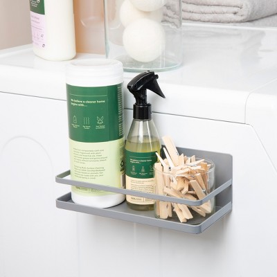 Gray Metal Magnetic Wall Spice Organizer Rack