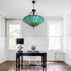 YIYIBYUS 23.62" Wide Stained Glass Inverted Ceiling Pendant Light Fixtures - 2 of 4