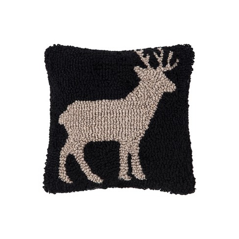 C&F Home Woodland Reindeer Hooked Pillow