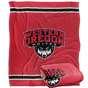 Western Oregon University Primary Logo Silky Touch Blanket White 50x60 - 1 of 4