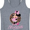 Women's Disney Minnie Leopard Print Graphic Racerback Tank - Heather Grey - Small - 2 of 4