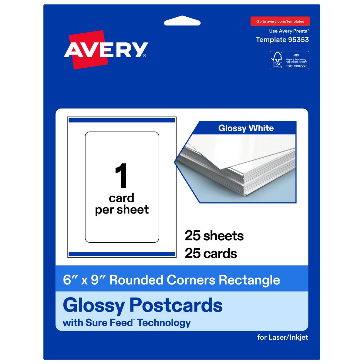 Avery Glossy White Postcards, 6" x 9" Rectangle Rounded Corners - thumbnail 9