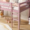 Okak Wooden Kids Loft Bed with Ladder, Twin Loft Bed with Safety Guardrail and Bed Platform of Strengthened Slats, Bed Frames for Bedroom - 4 of 4