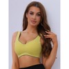 Allegra K Women's V-Neck Contrast Trim Comfort and Breathable Bralettes - 4 of 4