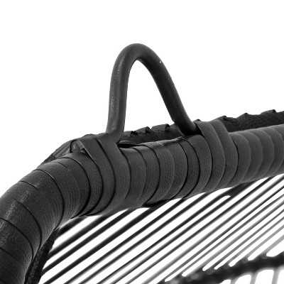 Dark Gray Polyrattan Double Hanging Egg Chair with Cushions