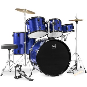 Best Choice Products 5-Piece Beginner Drum Set w/ Snare, Bass, Toms, Cymbal, Hi-Hat, Sticks, Chair, Drum Pedal - 1 of 4