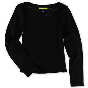 Aeropostale Womens Crochet Back LS Embellished T-Shirt - 1 of 1
