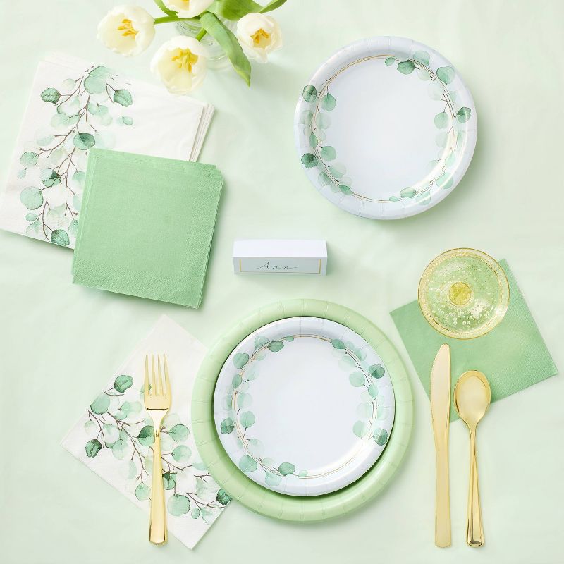 20ct 8.5&#34; Disposable Dinner Plates Sage Green - Spritz&#8482;, 2 of 4