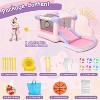 KRISRATE Bounce House with Ball Pit&50 Plastic Balls-161x82x63'' Pink Macaron Inflatable Bouncy Castle with Blower,Basketball Hoop for Indoor Outdoor - 4 of 4