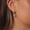 SHINE by Sterling Forever Sterling Silver Pearl Drop Hoop Earrings - 2 of 4