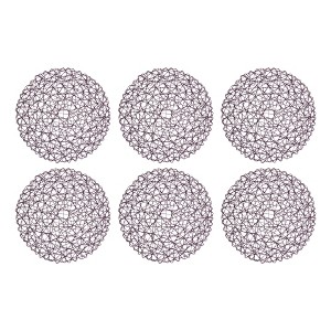 Design Imports Eggplant Woven Paper Round Placemat Set/6 - 1 of 4