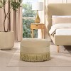 NicBex Modern 24" Round Ottoman Upholstered Footstools with Button Tufted Top for Bedroom and Living Room - 3 of 4
