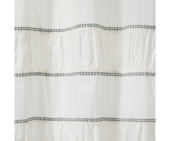 Pieced Pleated Embroidered Shower Curtain Off White Threshold 153 Online At Desertcartparaguay