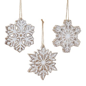 Melrose Glittered Snowflake Ornament (Set of 3) - 1 of 4
