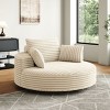 55" Fluffy Corduroy Chenille Foam Swivel Chair,Modern 360° Sleeper Lounge Seat for Living Room or Bedroom–The Pop Home - 2 of 4