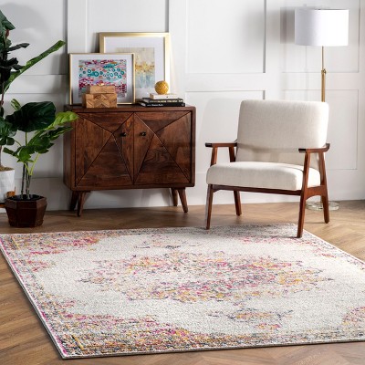 Nuloom Tabitha Vintage Medallion Area Rug, 3' x 5', Pink