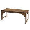 Resenkos Garden Bench, Patio Bench,Slatted Wooden Garden Bench, Curved Seat Front Porch Bench, Teak - 2 of 4