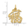Black Bow Jewelry 14k Yellow Gold Chinese Good Luck Symbol Pendant, 15mm (9/16 inch) - 4 of 4