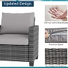 COZONY 5 Piece Patio Furniture Set, PE Rattan Sectional Sofa Coffee Table Washable Cushions for Garden Poolside - 3 of 4