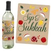 Big Dot of Happiness Sukkot - Sukkah Holiday Decorations for Women and Men - Wine Bottle Label Stickers - Set of 4 - 3 of 4