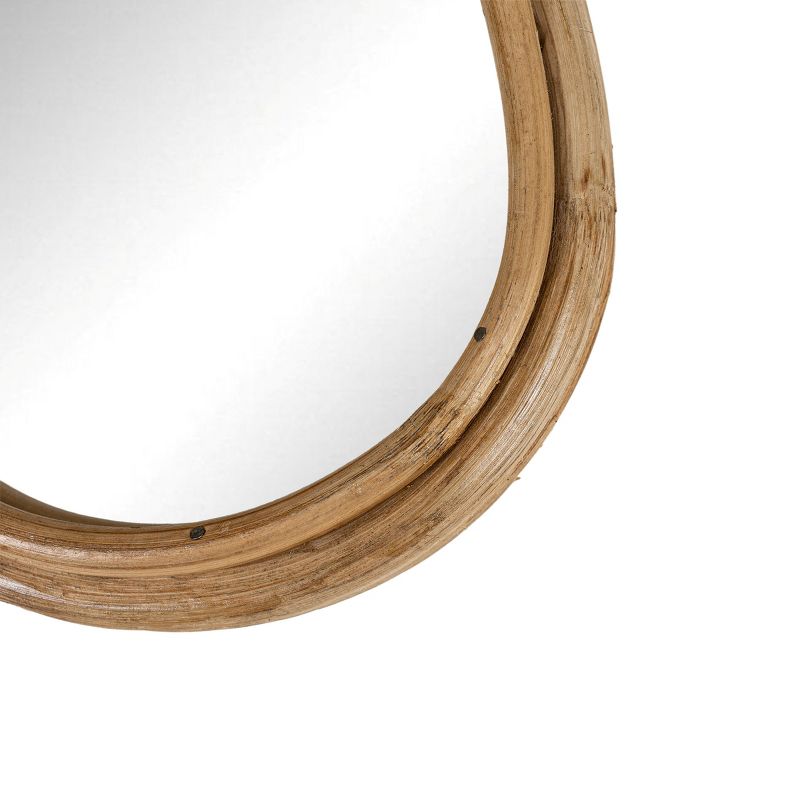 Wall Mirror Tan Cane, Wood & Glass by Foreside Home & Garden, 4 of 7