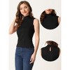 Allegra K Women's Mock Neck Sleeveless Keyhole Back Ribbed Knit Blouses - 2 of 4