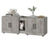 coucheta 55" Cat Litter Box Enclosure Furniture, Hiddden 3-IN-1 Wooden Cat Litter Cabinet with Barn Door & Double Rooms - 3 of 4