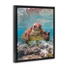 Stupell Industries Angry Turtle Middle Finger Black Framed Floater Canvas Wall Art - 3 of 4
