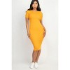 Slickblue Ribbed Bodycon Midi Dress, Comfortable Fit, Stretchy Polyester-Spandex, Color and Size Options - 4 of 4
