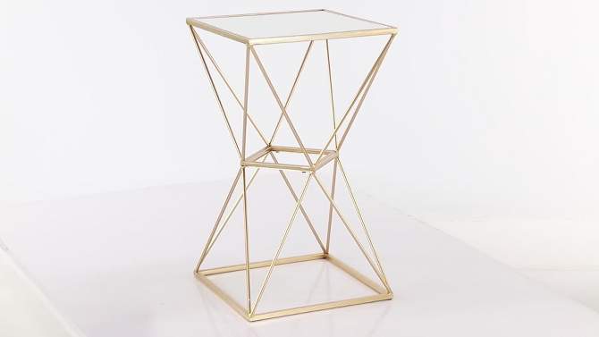 Glam Geometric Mirrored Accent Table Gold - Olivia &#38; May, 2 of 11, play video