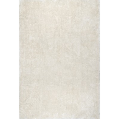 Cream Bliss 6' x 9' Easy-Care Synthetic Shag Rug