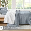 Blue/Grey Queen Duvet Cover Set - Set of 3 Pintuck Pleated, Lightweight, Soft Microfiber Bedding with Shams - 2 of 4