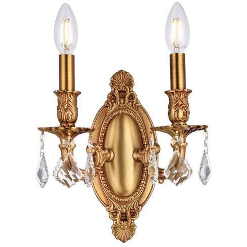 Elegant Lighting Rosalia 2 light French Gold Wall Sconce Clear Royal Cut Crystal - image 1 of 4