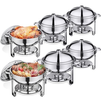 Anycoo 5.5QT Chafing Dishes for Buffet with Lid, Stainless Steel Buffet Servers and Warmers for Party Wedding Family Gathering, 2/4/6 Packs