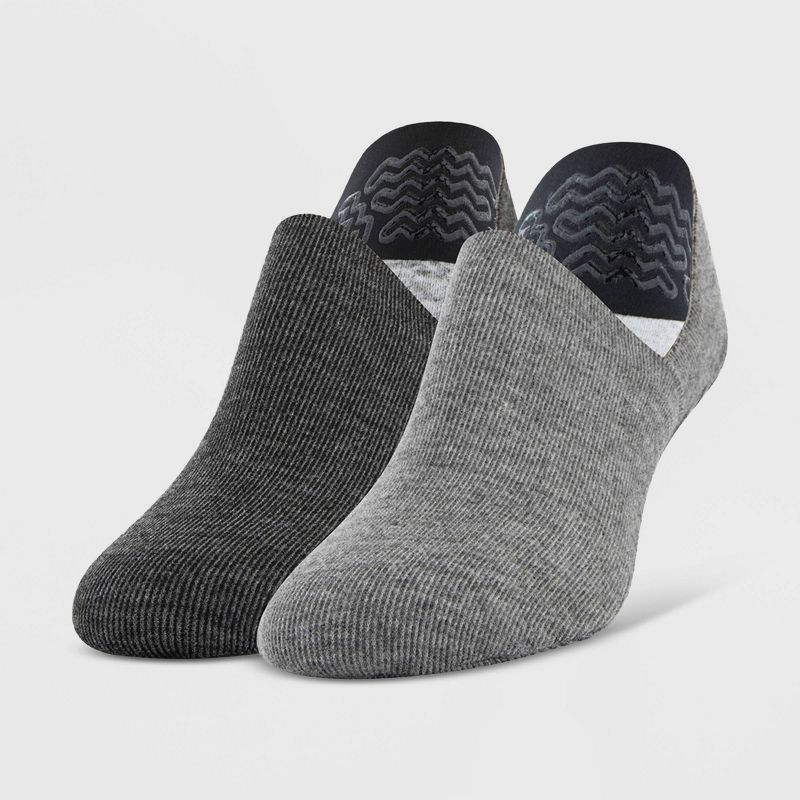 Peds Women&#39;s 2pk Cozy Slipper Liner Socks - Charcoal/Heather Gray 5-10, 1 of 6