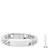 Steeltime Men's stainless steel Cuban link chain id bracelet. Color Options: Silver, Gold - 3 of 4