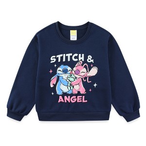 Disney Lilo & Stitch Angel Girls Crewneck Pullover Sweatshirt for Big Kids - 1 of 4