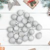Northlight 2-Finish Mini Christmas Glass Ball Ornaments - 1" (25mm) - White - 24pc - 2 of 4