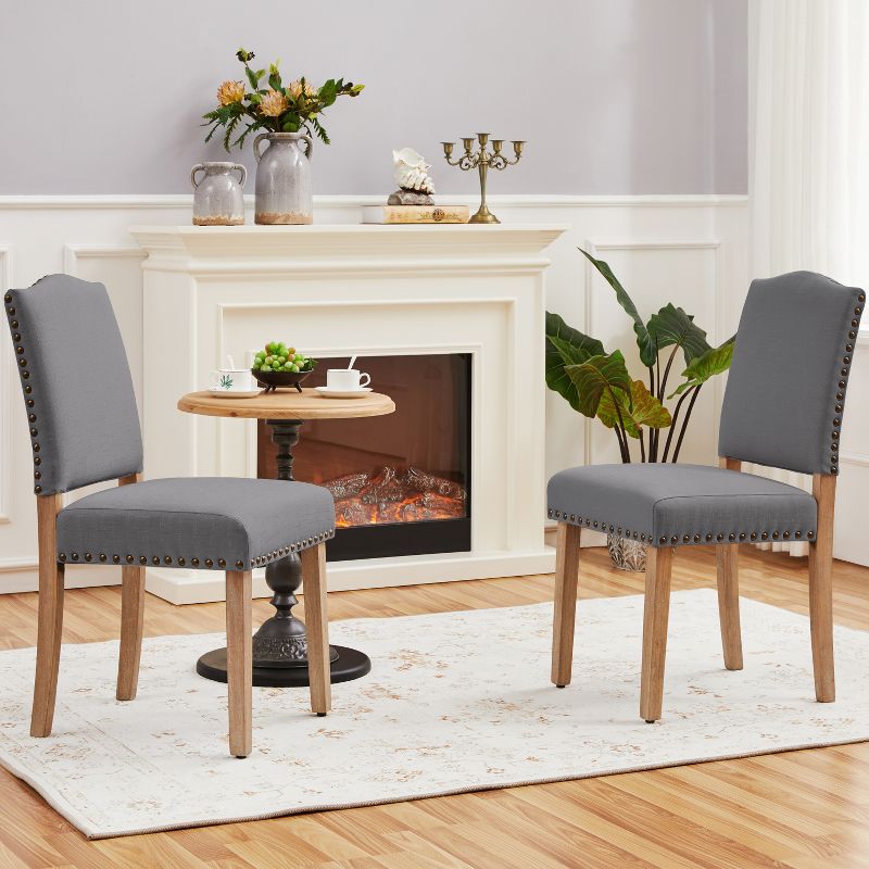 Yaheetech 2Pcs Upholstered Kitchen Chairs for Living Room Dining Room, 2 of 7