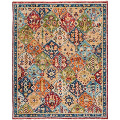 Hand-Knotted Serenity Blue Wool 9' x 12' Traditional Area Rug