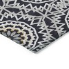 Black Ivory And Gray Floral Medallion Washable Indoor Outdoor Area Rug - 4 of 4