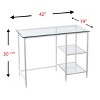 PAGED Gaming Desk with Metal Frame, Modern Office Desk with Shatter-Resistant Tempered Glass, Computer Desk for Living Room - 4 of 4