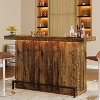 Tribesigns 70.9-Inch Modern 4-Tier Bar Table Home Bar Cabinet with Glass Holder and Black Footrest - 2 of 4