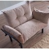 TiramisuBest Metal Legs Futon Loveseat, Black Chenille Upholstery, Compact 2-Seater Sofa, Durable Metal Frame, Easy Assembly - 3 of 4