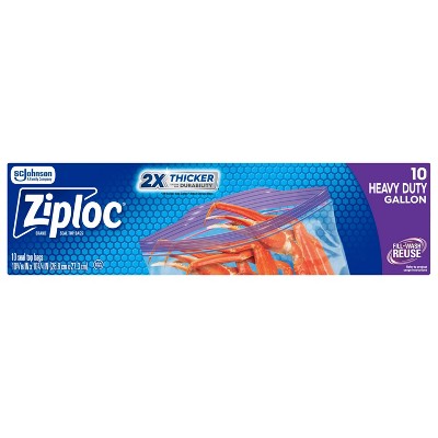 Ziploc Heavy Duty Gallon Food Storage Bags - 10ct