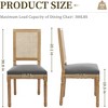 QingMoon Vintage Dining Chairs Set of 2, Wooden Decor Chairs with Square Rattan Backrest and Linen Upholstered Seat for Living Room - 4 of 4