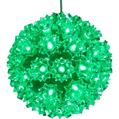 Sunnydaze 5" Electric Plug-In Indoor/Outdoor 50ct LED Lighted Ball Hanging Ornament - Green