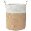 Aghana Digitals Beige Cotton Rope Storage Basket: Spacious Woven Design with Handles for Clothes, - 4 of 4