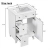 OUTSUPPLY Bathroom Vanity with Ceramic Sink, 2 Drawers & Storage Cabinet, Easy Assembly - 2 of 4